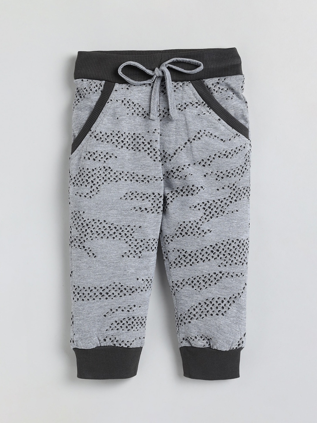 

Olio Kids Infants Abstract Printed Cotton Joggers, Grey