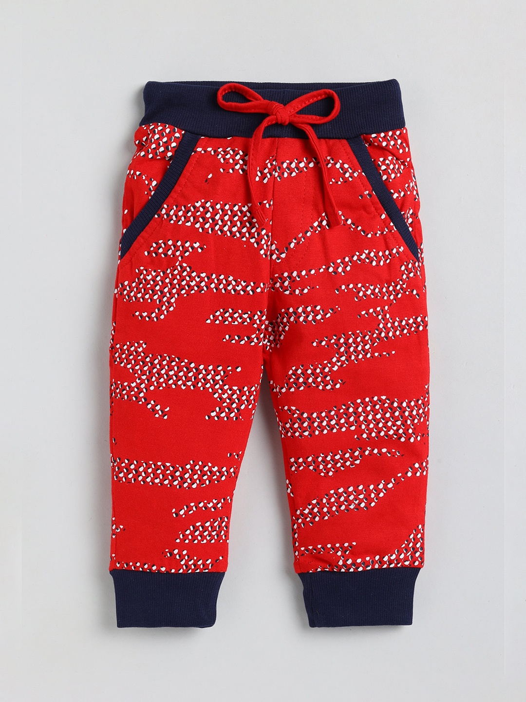 

Olio Kids Infant Abstract Printed Cotton Joggers, Red