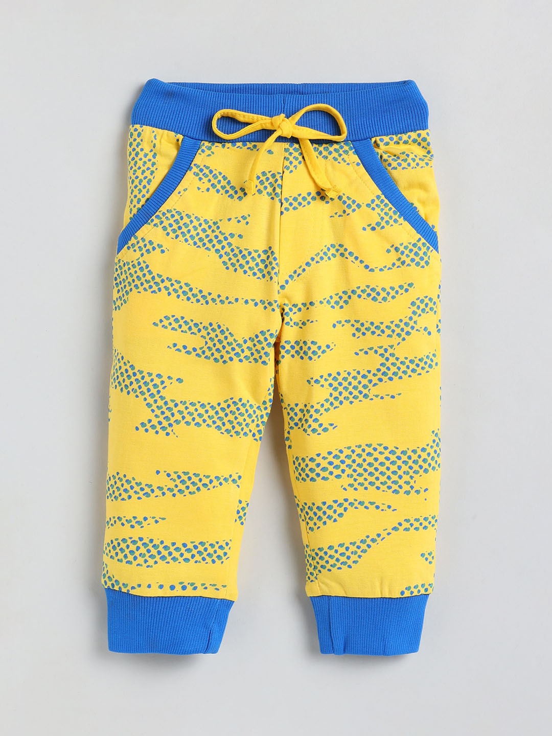 

Olio Kids Boys Abstract Printed Cotton Joggers, Yellow