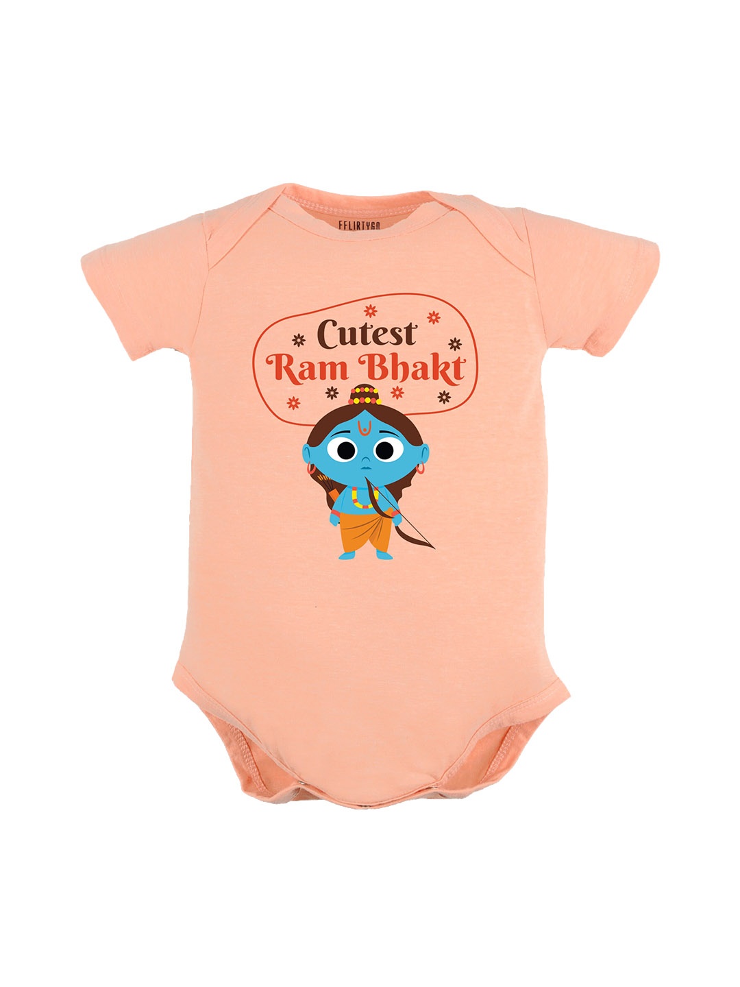 

FFLIRTYGO Infants Printed Pure Cotton Bodysuit, Peach