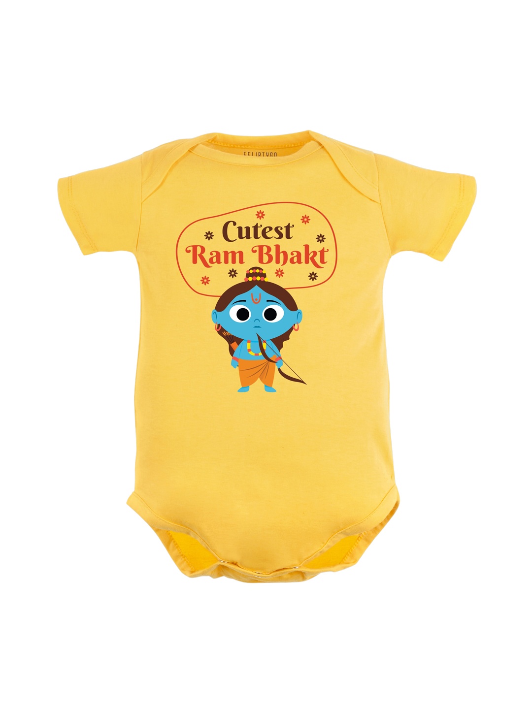 

FFLIRTYGO Infants Printed Pure Cotton Bodysuit, Yellow