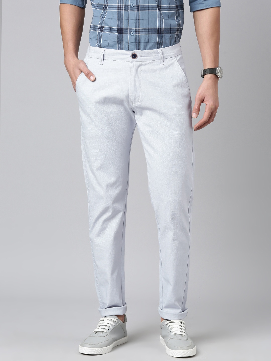 

Majestic Man Men Smart Slim Fit Chinos Trousers, Blue