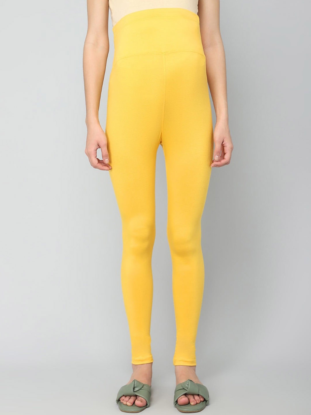 

House Of Zelena High-Rise Ankle-Length Maternity Leggings, Yellow