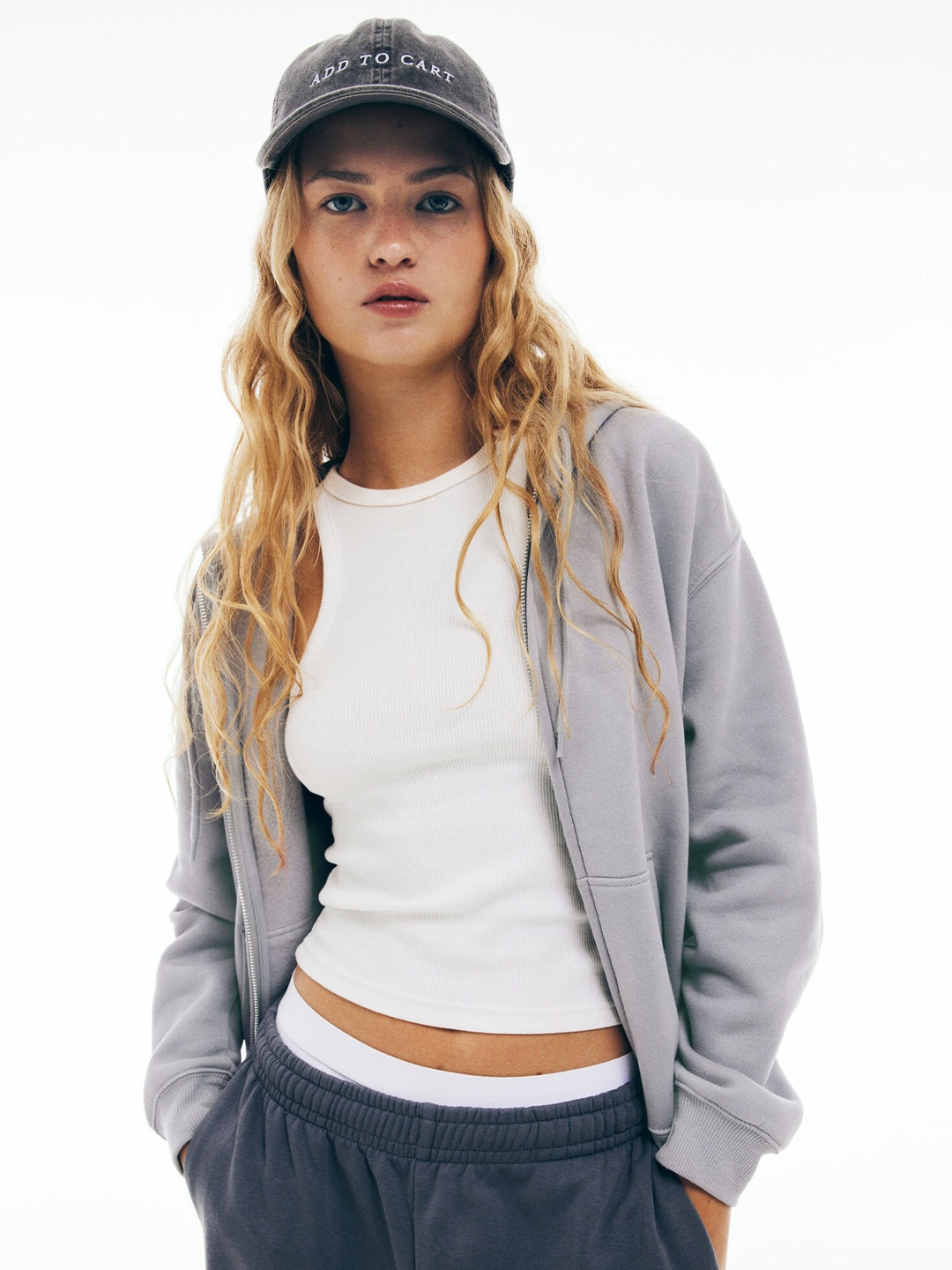 

H&M Zip-Through Hoodie, Grey