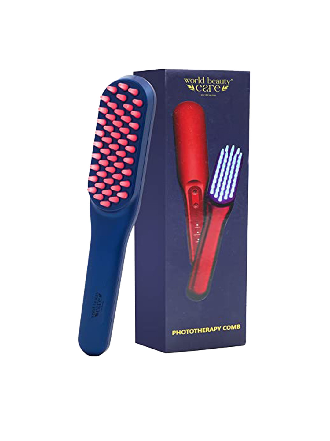 

WBC WorldBeautyCare Phototherapy LED Hair Growth Comb & Scalp Massager, Navy blue