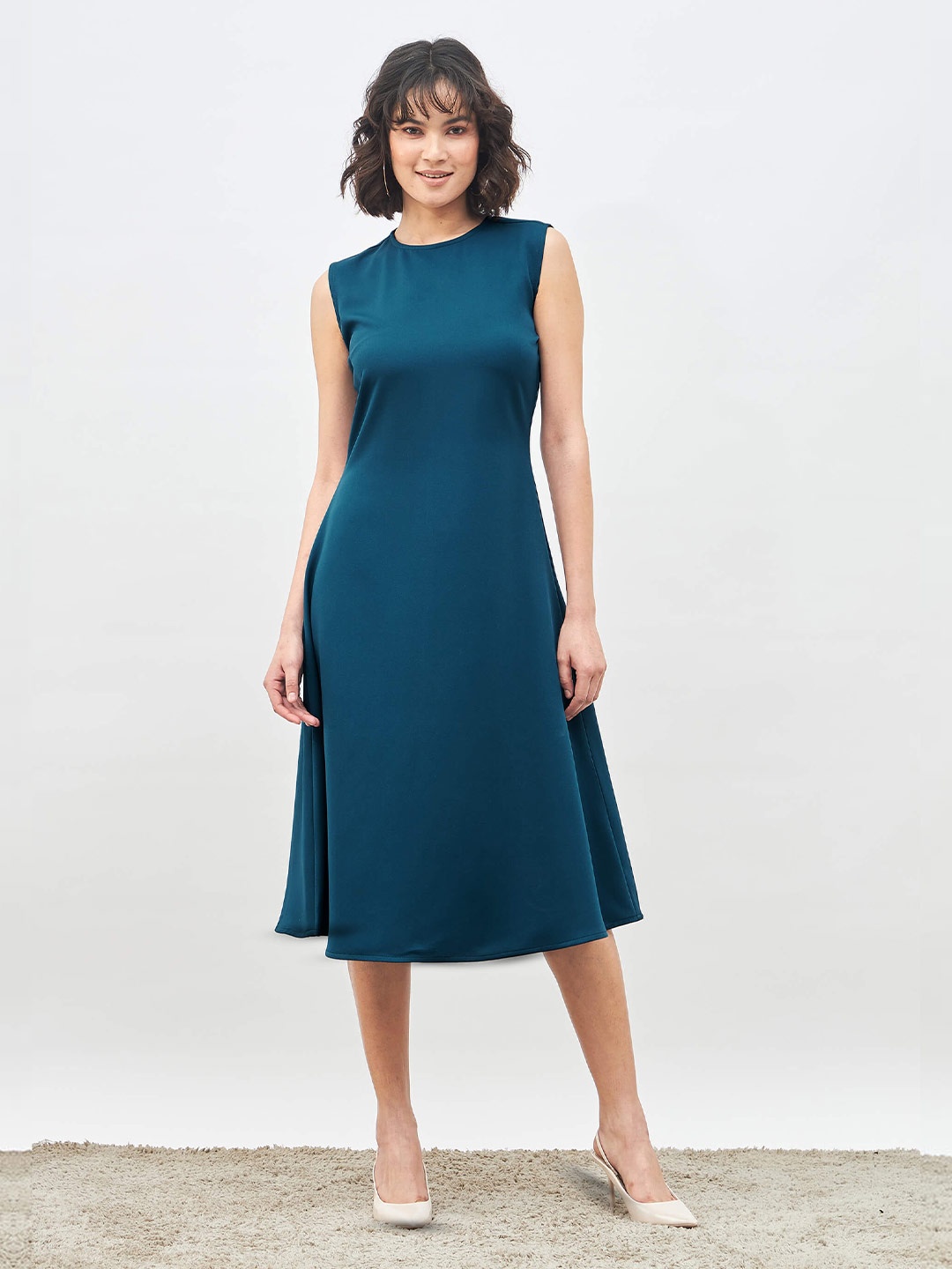 

SALT ATTIRE Sleeveless A-Line Midi Dress, Teal