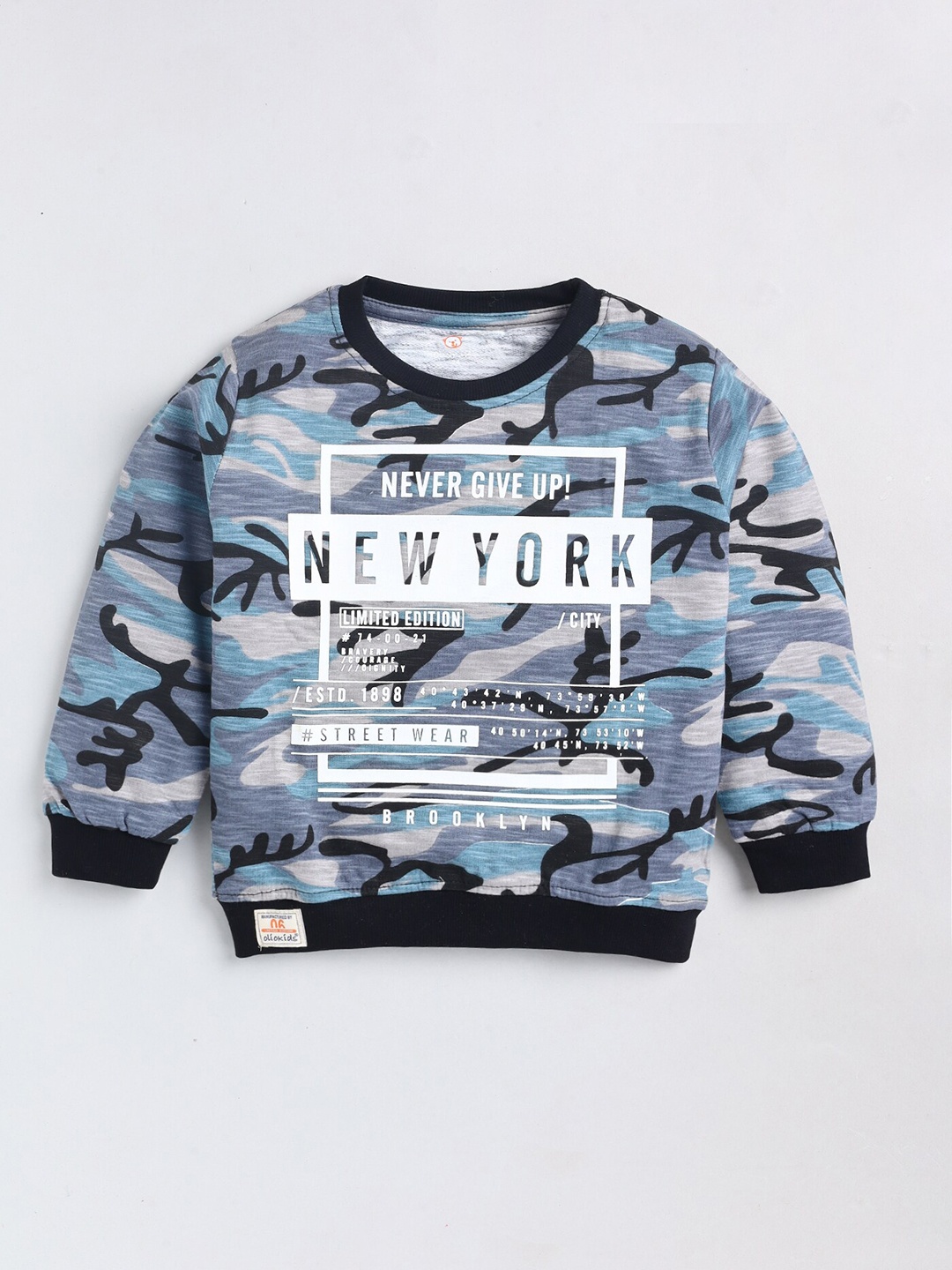 

Olio Kids Boys Typography Printed Pure Cotton T-shirt, Blue