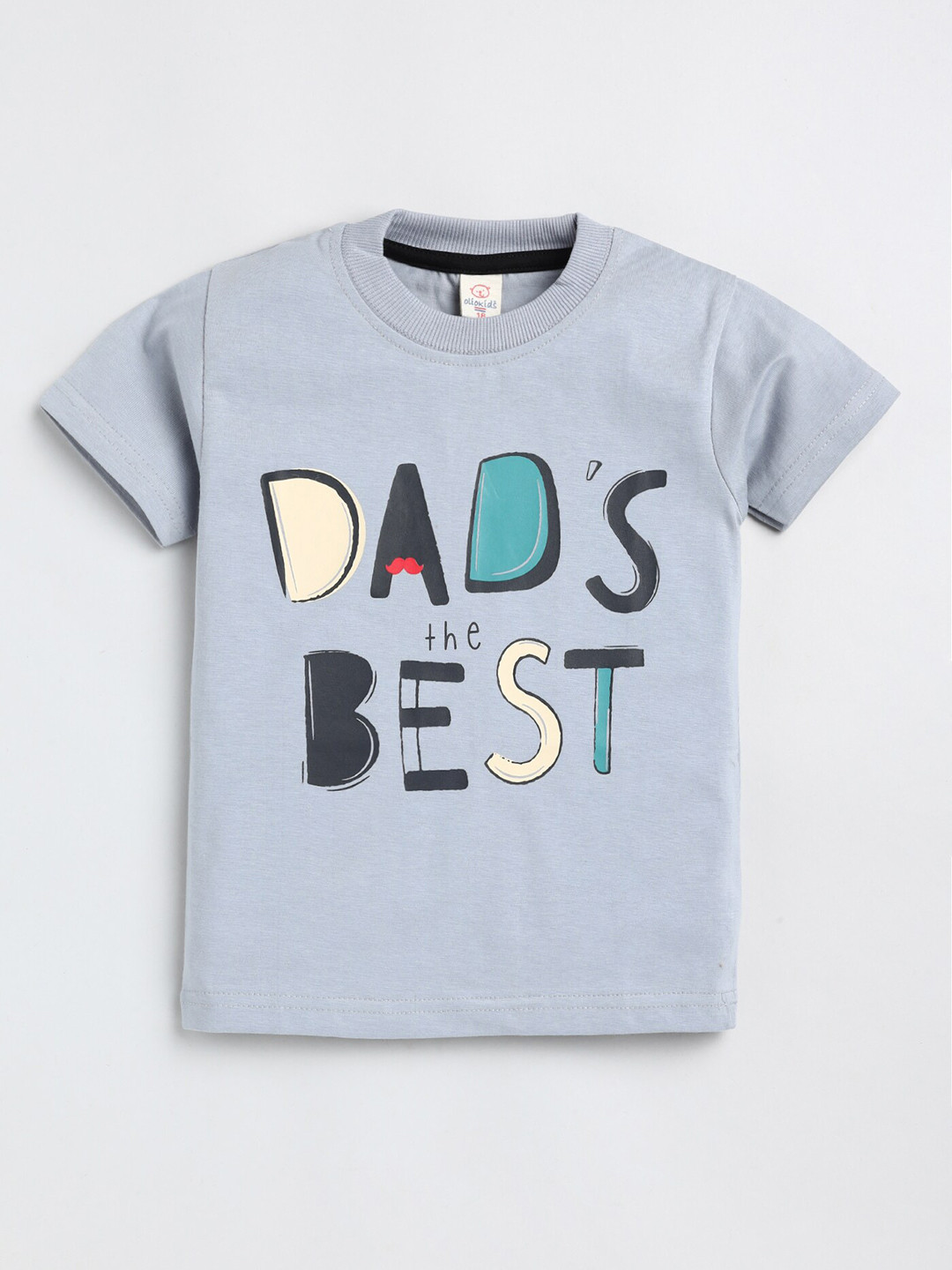 

Olio Kids Infant Boys Typography Printed Pure Cotton T-shirt, Grey