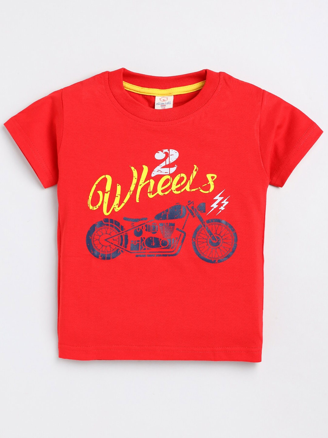 

Olio Kids Infant Boys Typography Printed Pure Cotton T-shirt, Red