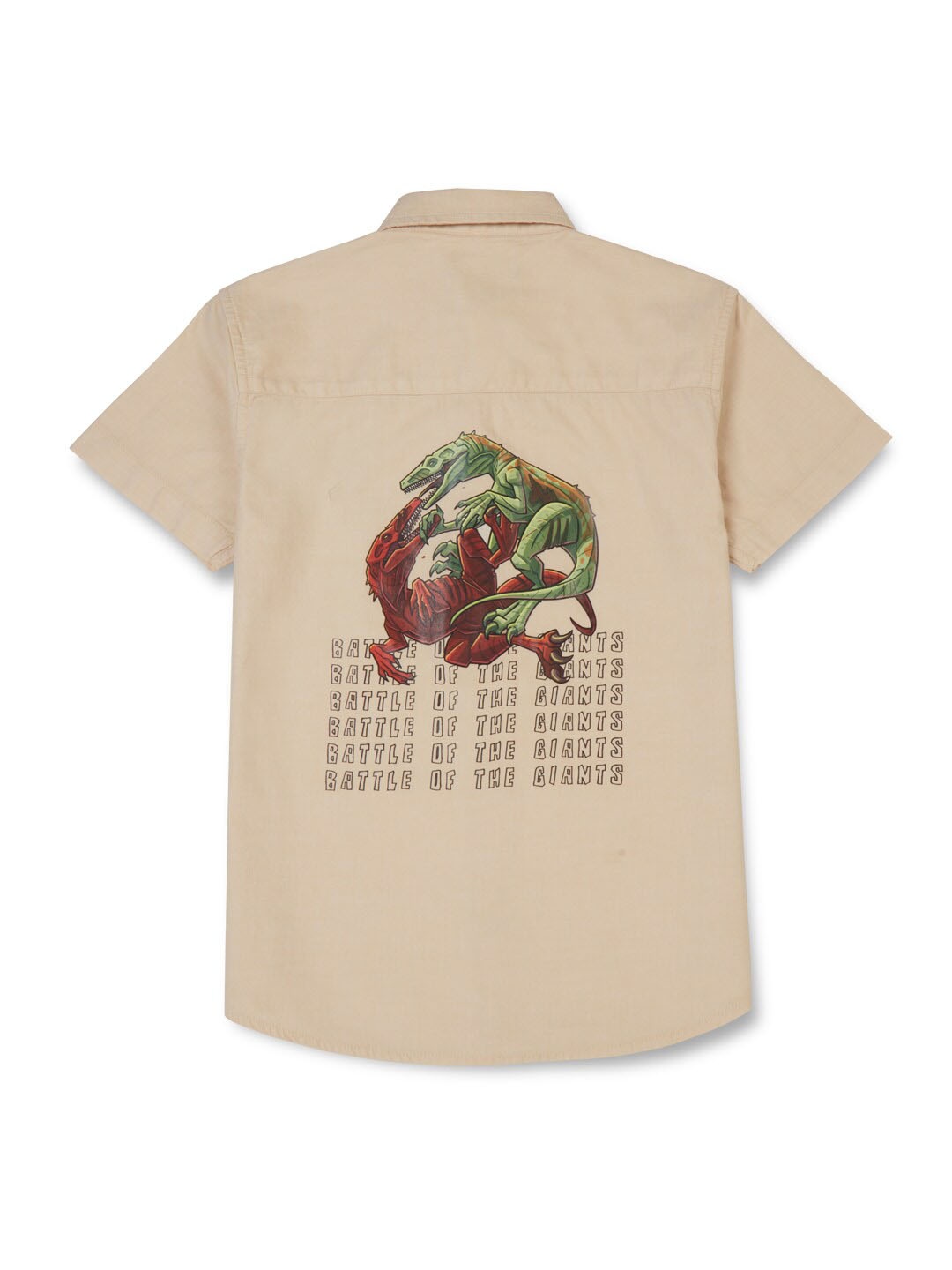

Gini and Jony Boys Graphic Printed Spread Collar Casual Shirt, Beige