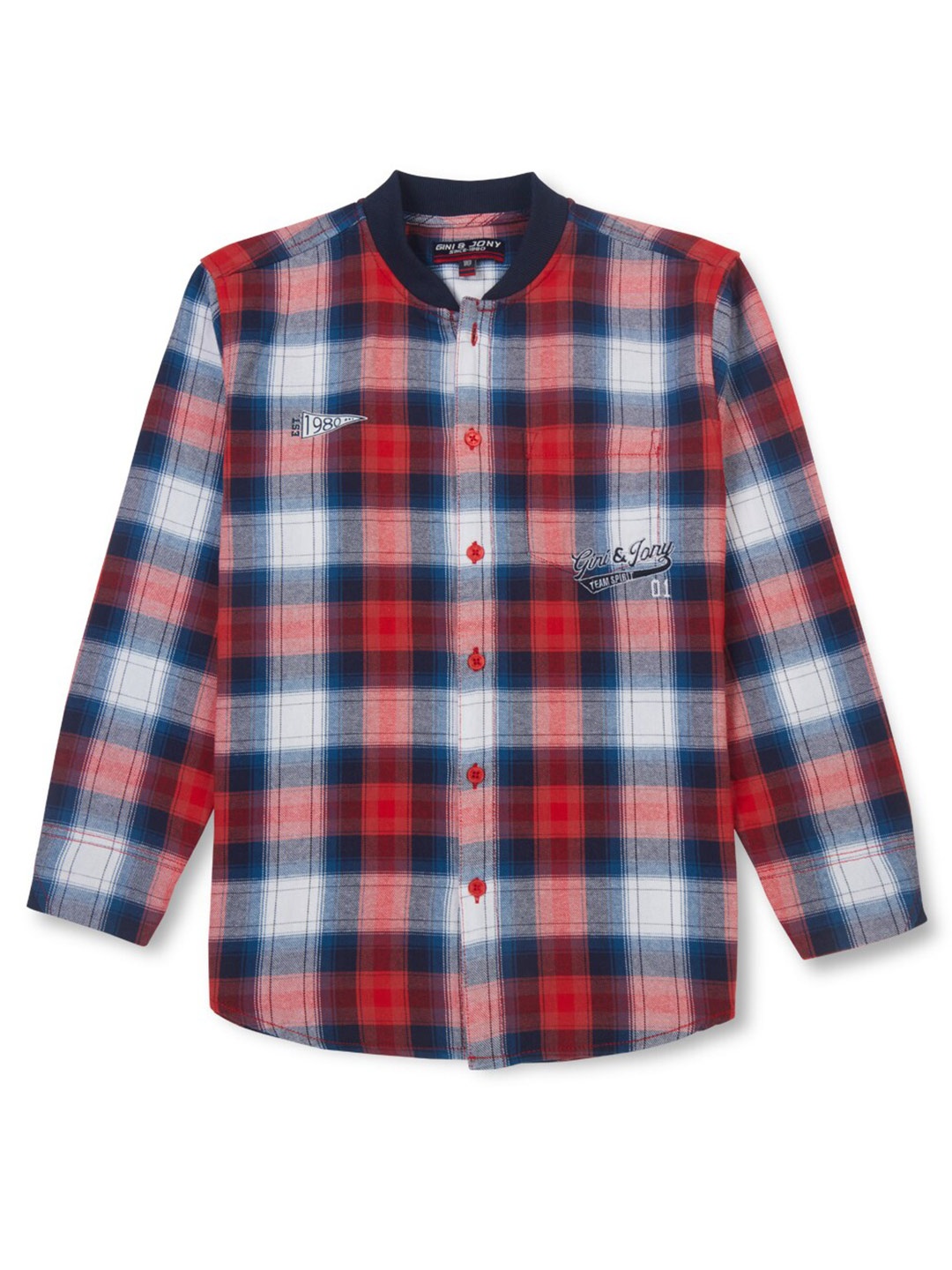 

Gini and Jony Boys Tartan Checked Casual Shirt, Red