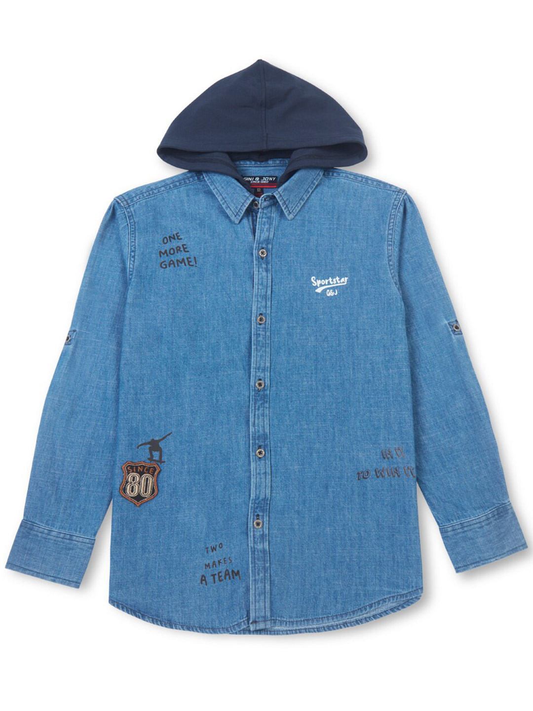 

Gini and Jony Boys Opaque Casual Shirt, Navy blue