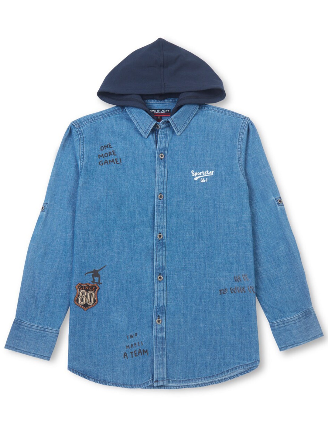 

Gini and Jony Boys Opaque Casual Shirt, Navy blue