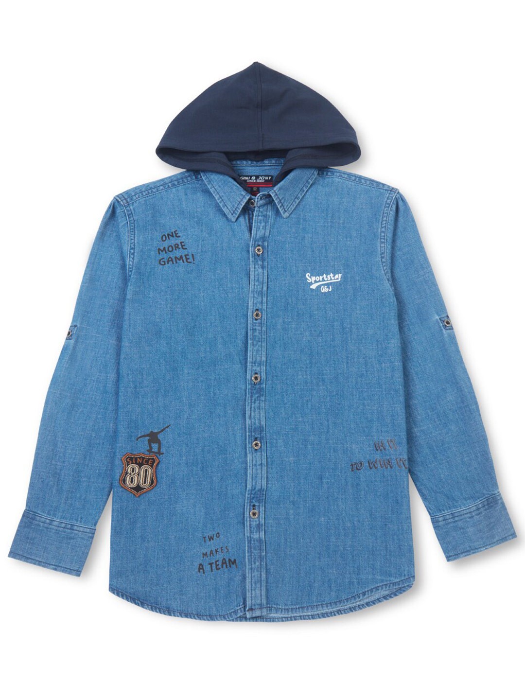 

Gini and Jony Boys Opaque Casual Shirt, Navy blue