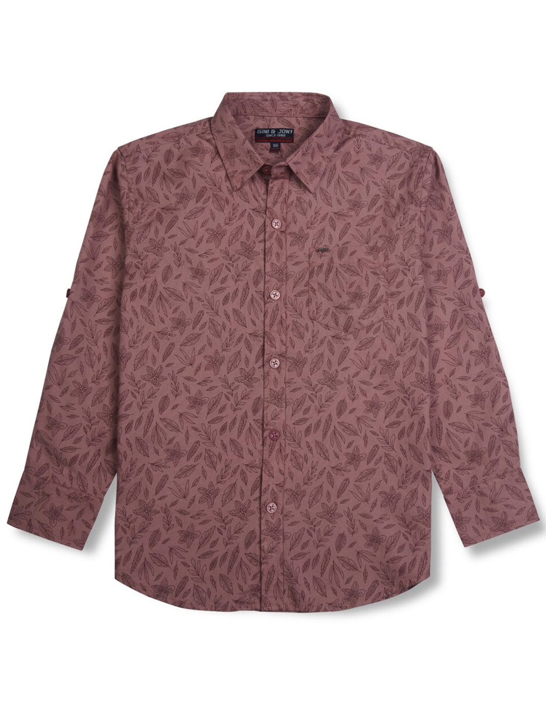 

Gini and Jony Boys Floral Printed Opaque Casual Shirt, Pink