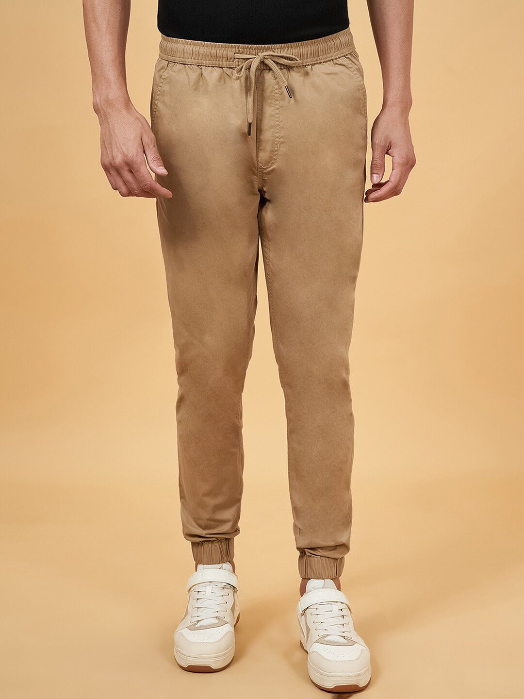 

Urban Ranger by pantaloons Men Slim Fit Joggers Trousers, Khaki