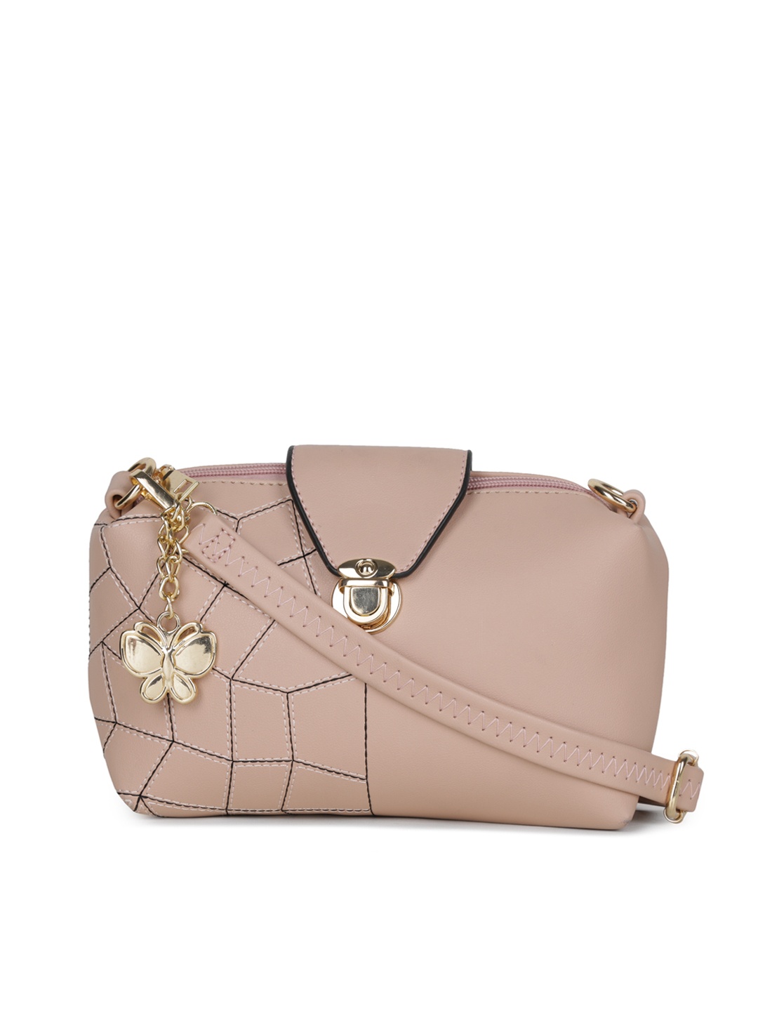 

Butterflies Beige Solid Sling Bag