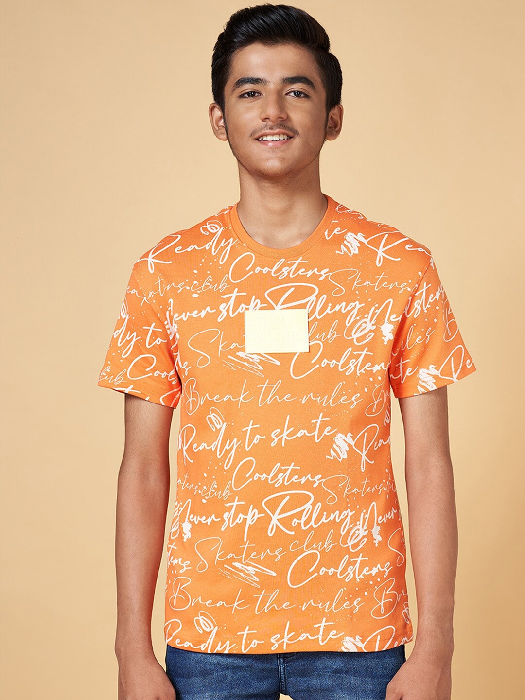 

Coolsters by Pantaloons Boys Typography Printed Cotton T-shirt, Orange