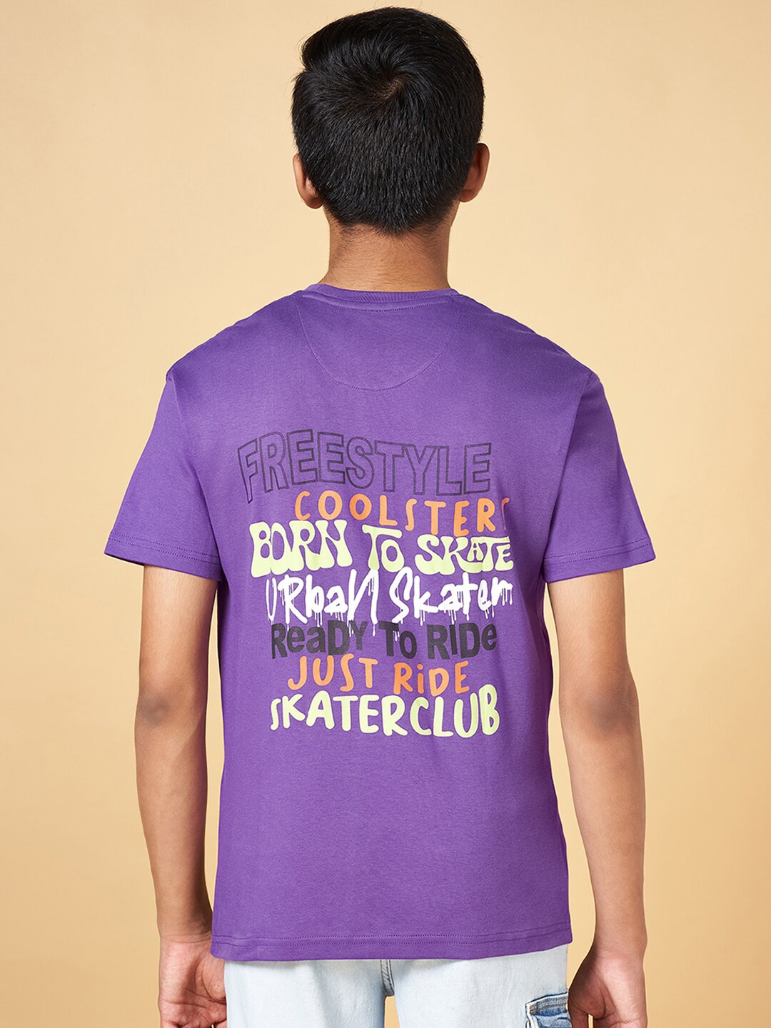 

Coolsters by Pantaloons Boys Typography Printed Cotton T-shirt, Purple