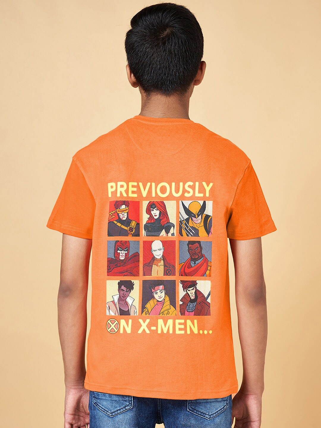 Coolsters by Pantaloons Boys X Men Printed Cotton T-shirt, Orange