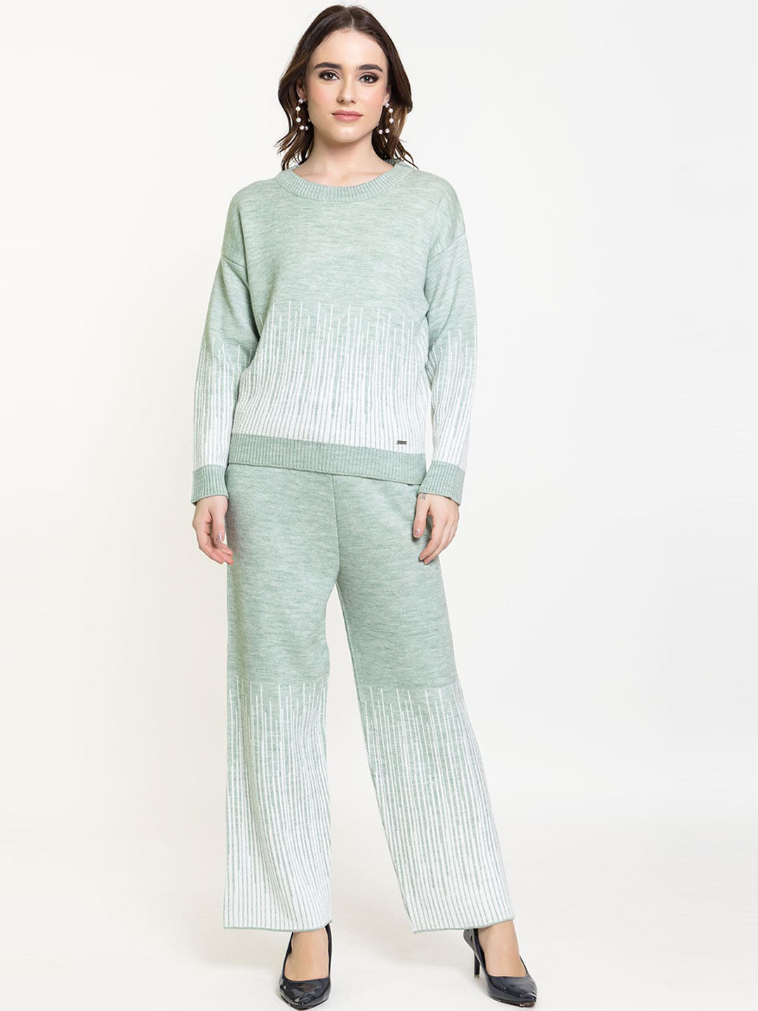 

Elthia Striped Sweatshirt With Trousers, Green
