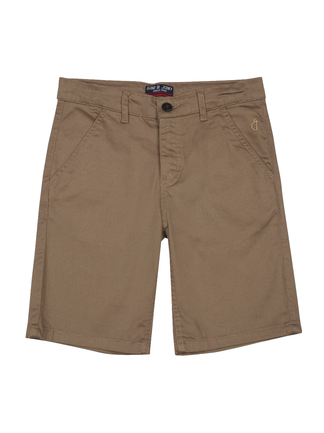 

Gini and Jony Boys Mid-Rise Cotton Shorts, Brown