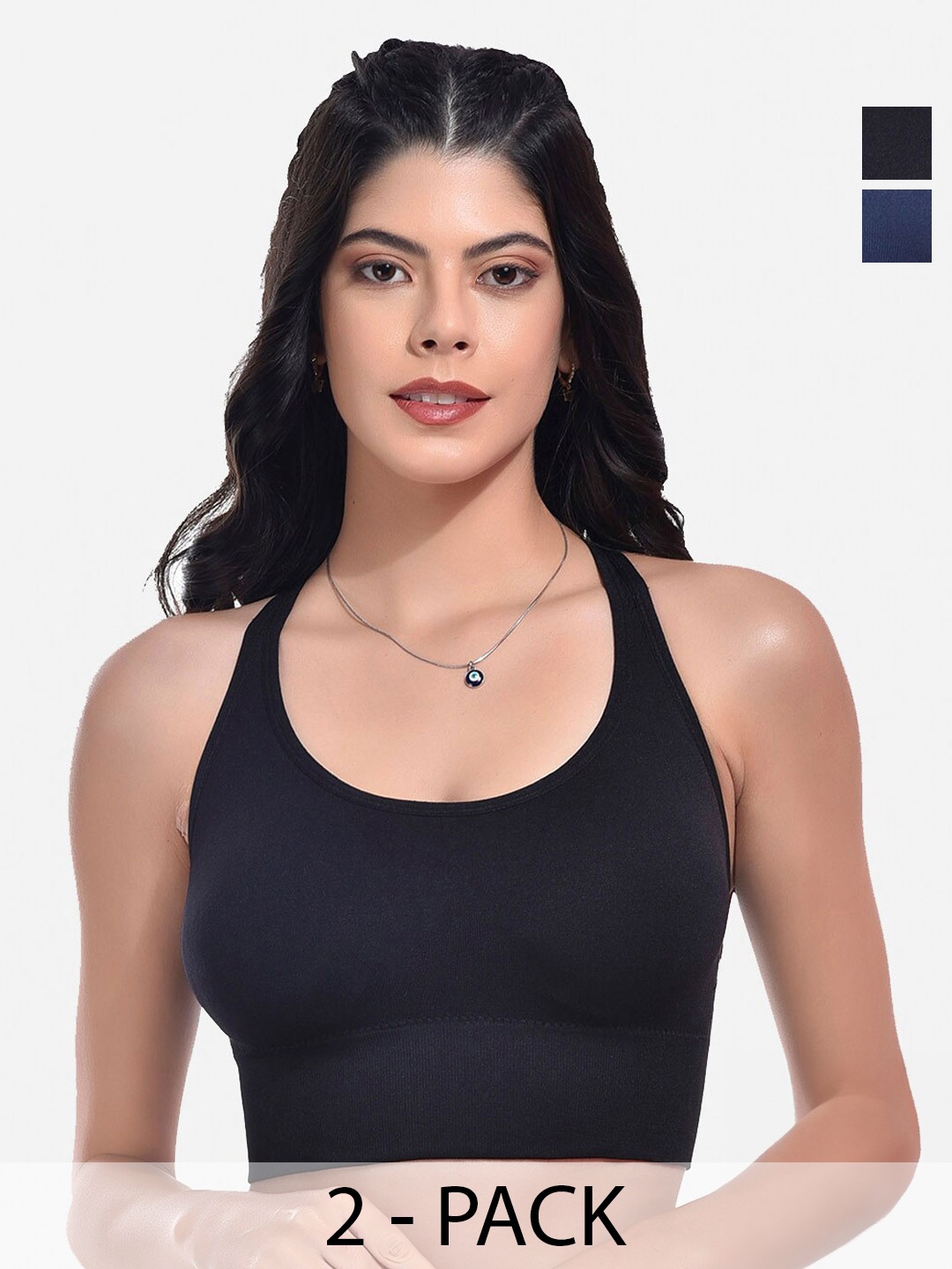 

StyFun Pack Of 2 Full Coverage Lightly Padded All Day Comfort Bra, Black