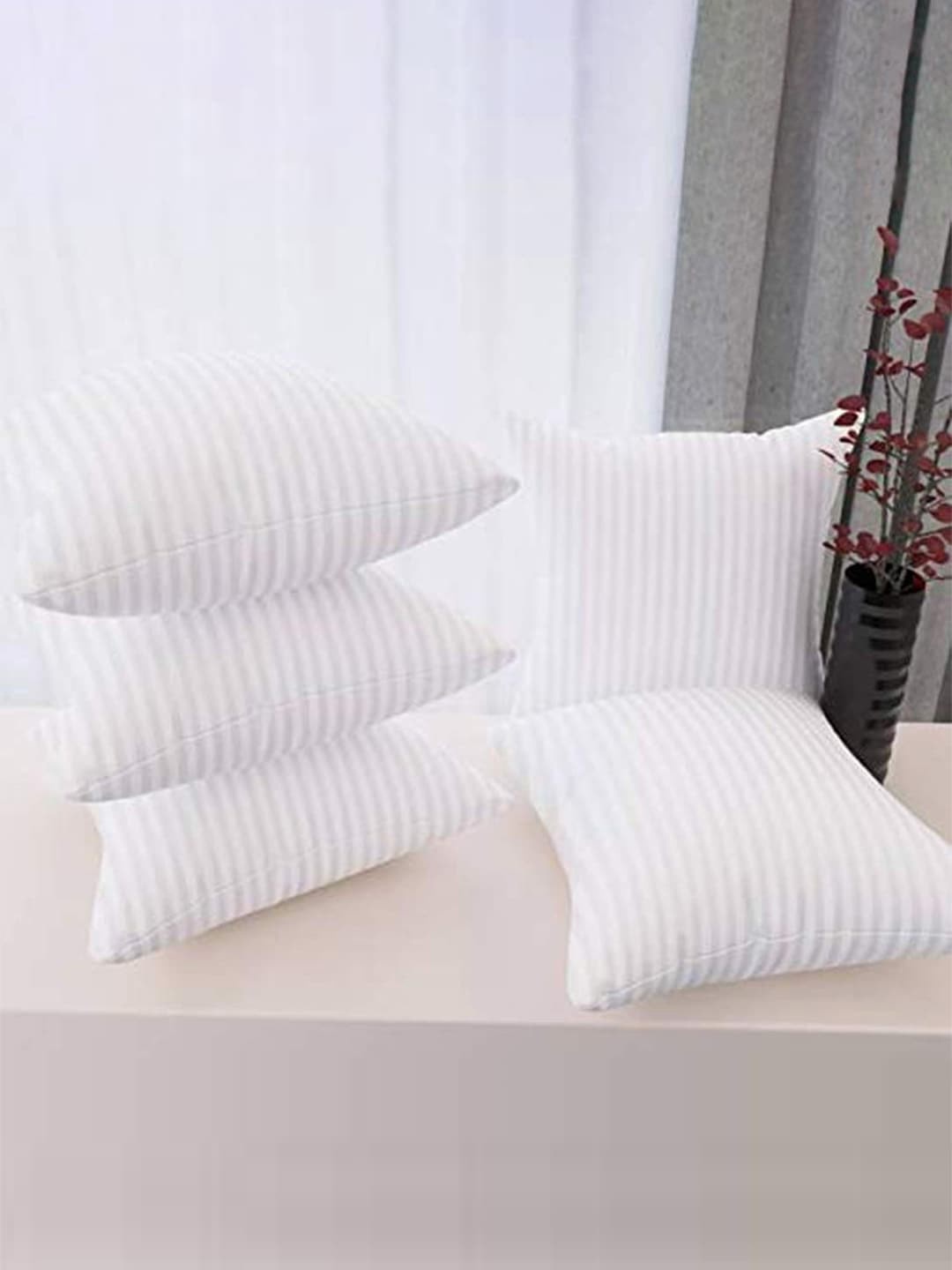 

Cloth Fusion 5 Pcs White Striped Sleep Pillows