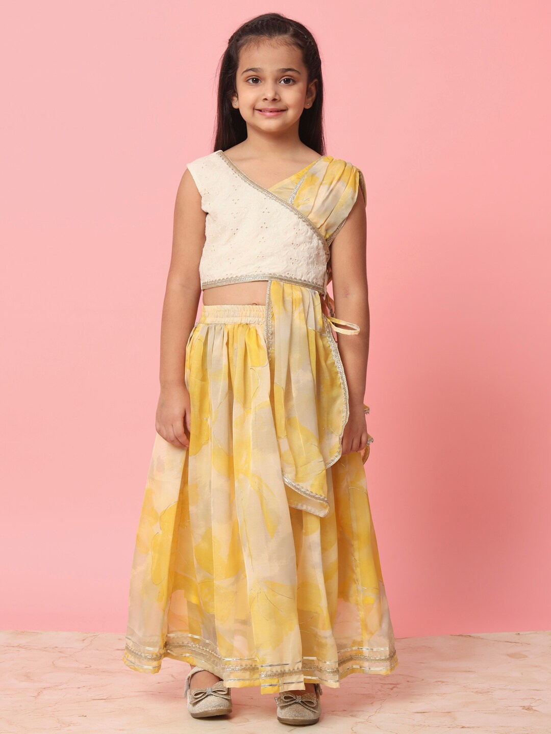 

Readiprint Girls Printed Ready to Wear Lehenga Choli, Yellow