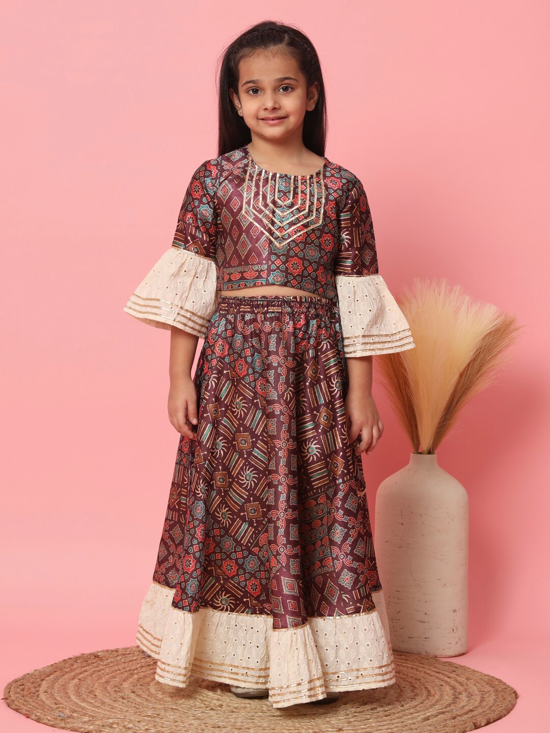 

Readiprint Girls Printed Ready to Wear Lehenga Choli, Violet