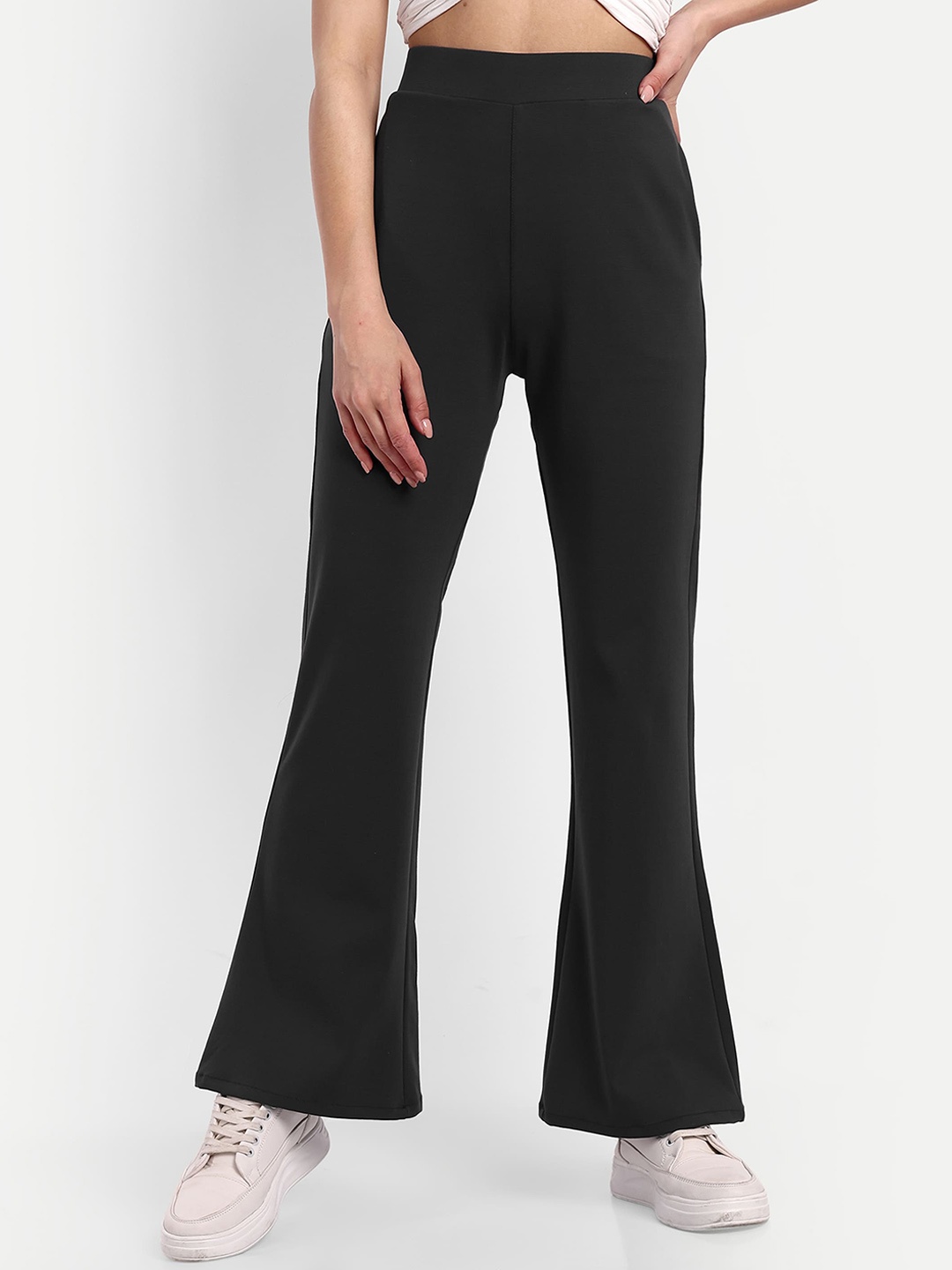 

Next One Women Smart Flared High-Rise Easy Wash Bootcut Trousers, Grey