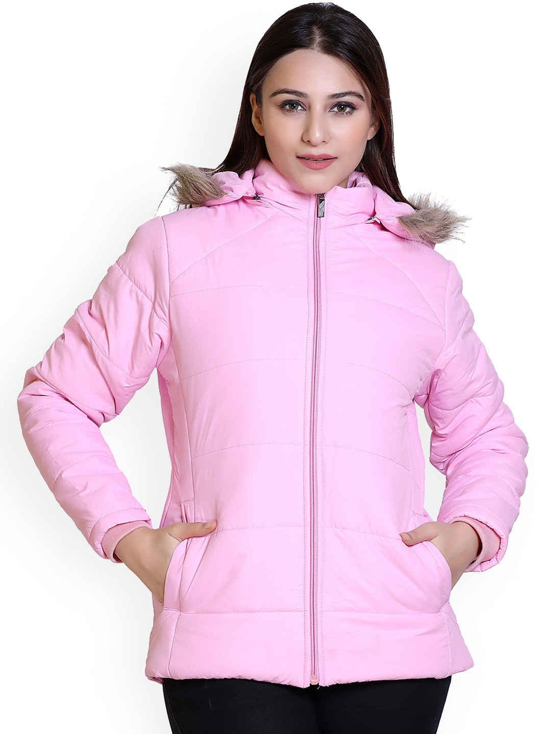 

Brazo Hooded Lightweight Puffer Jacket, Pink