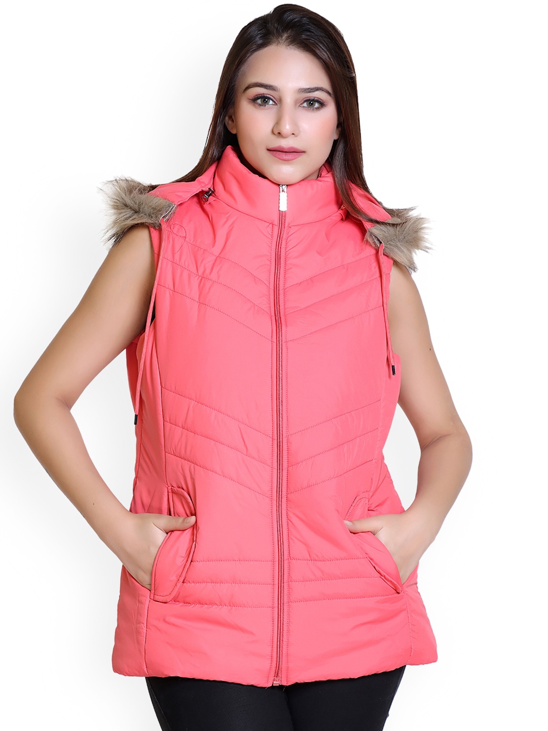 

Brazo Hooded Lightweight Puffer Jacket, Pink