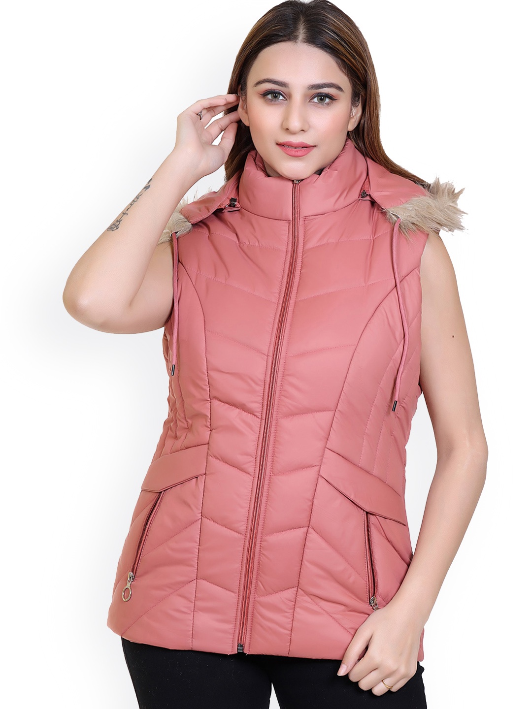 

Brazo Hooded Lightweight Puffer Jacket, Pink