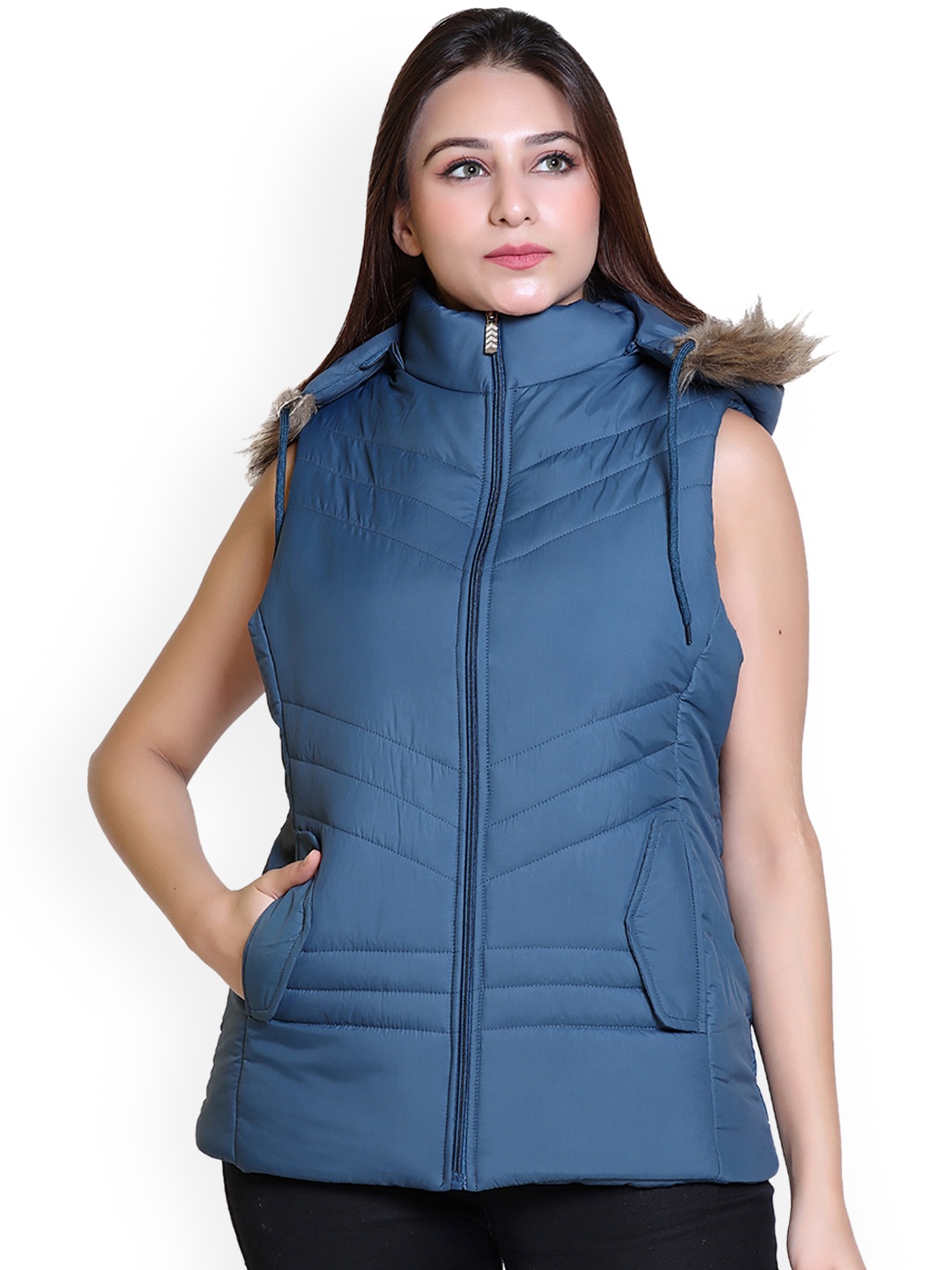 

Brazo Lightweight Longline Padded Jacket, Blue