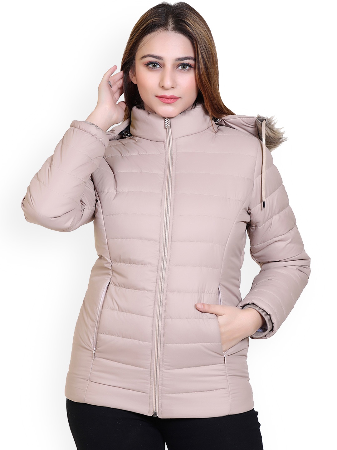 

Brazo Hooded Lightweight Padded Jacket, Camel brown