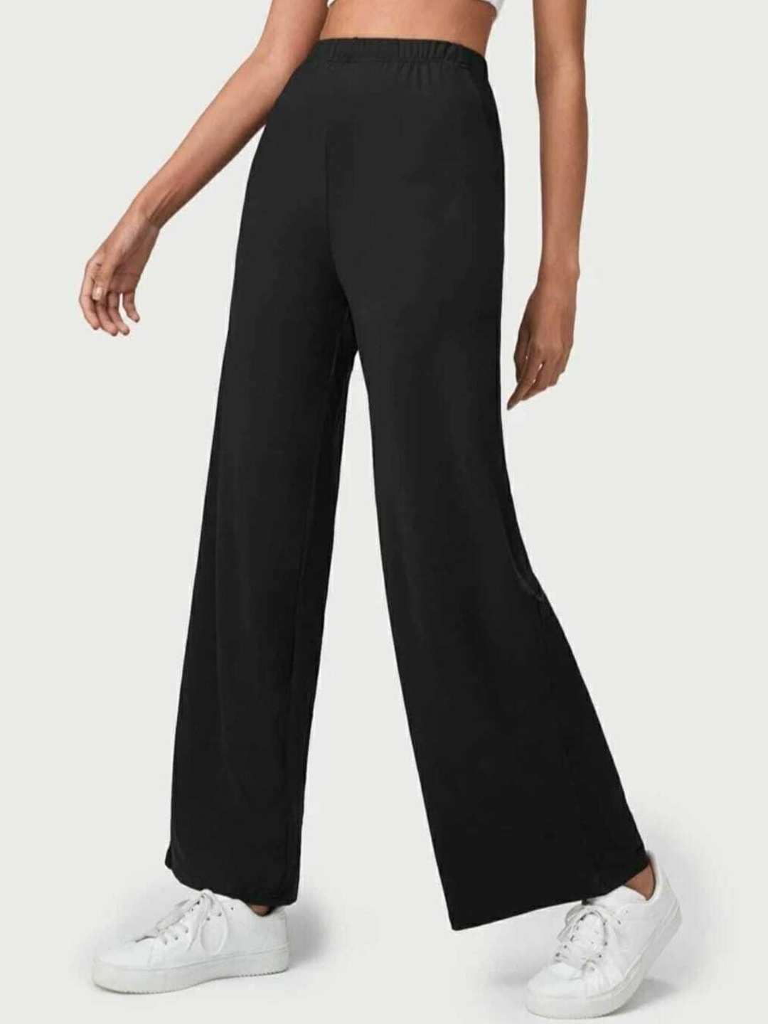 

Next One Women Smart Loose Fit High-Rise Easy Wash Trousers, Black
