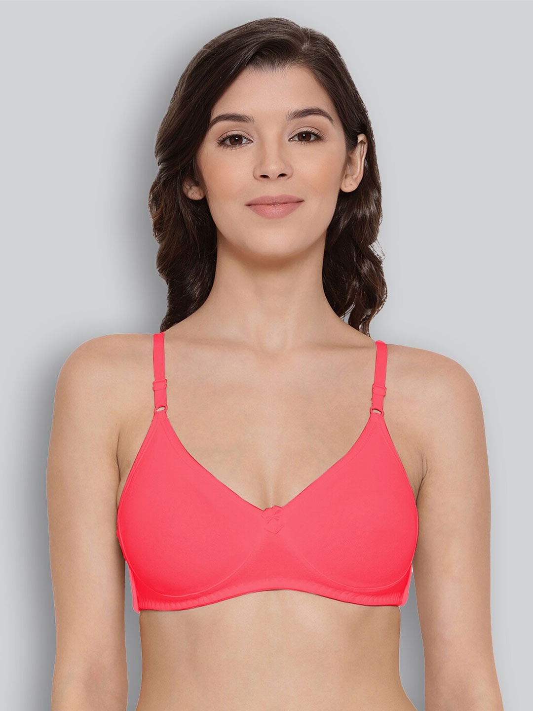 

LYRA Combed Cotton Wirefree Secret Support Bra with Detachable Strap, Peach