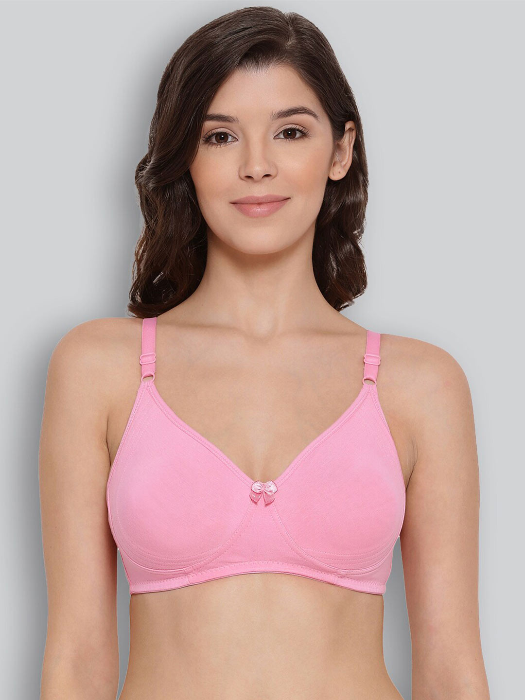 

LYRA Combed Cotton Wirefree Secret Support Bra with Detachable Strap, Pink