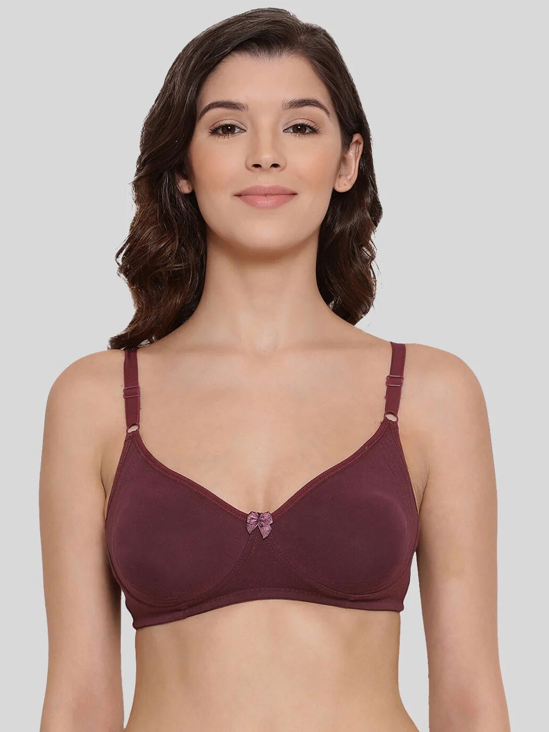 

LYRA Combed Cotton Seamless Moulded Encircled Medium Coverage T-shirt Bra, Maroon