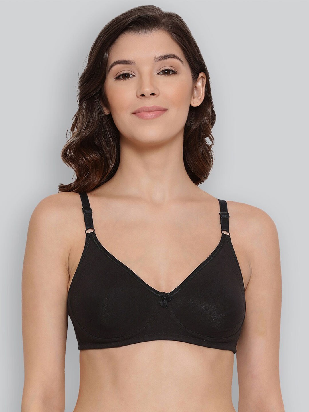 

LYRA Combed Cotton Seamless Moulded Encircled Bra, Black