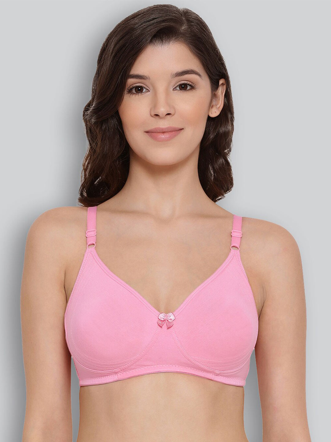 

LYRA Combed Cotton Wirefree Secret Support Bra with Detachable Strap, Pink