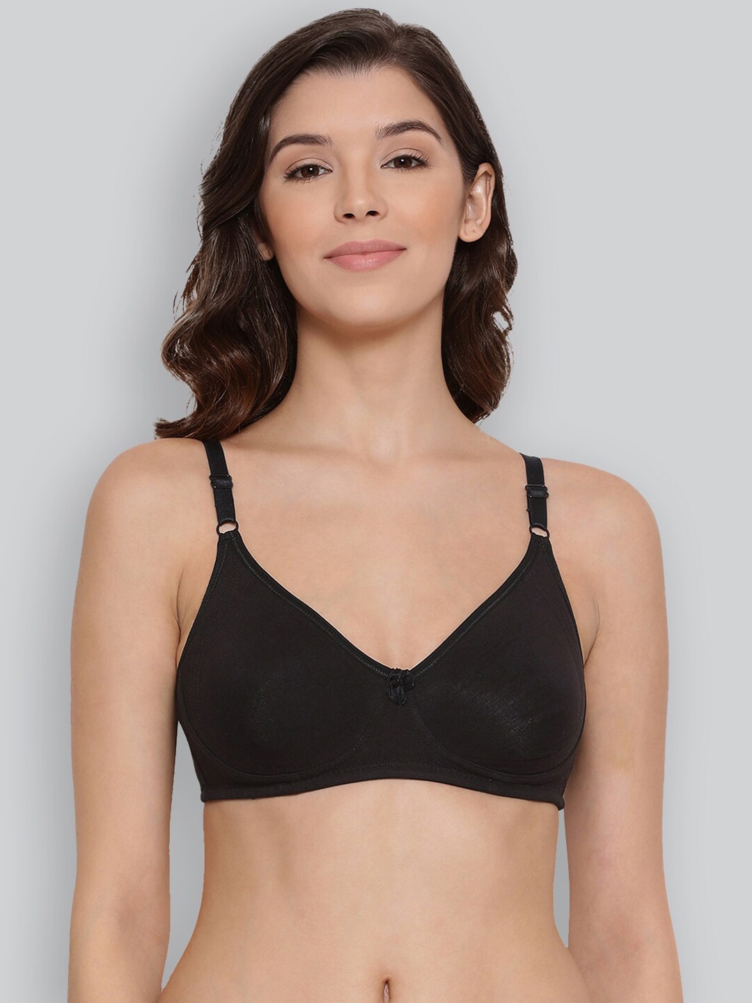 

LYRA Combed Cotton Seamless Moulded Encircled Bra, Black