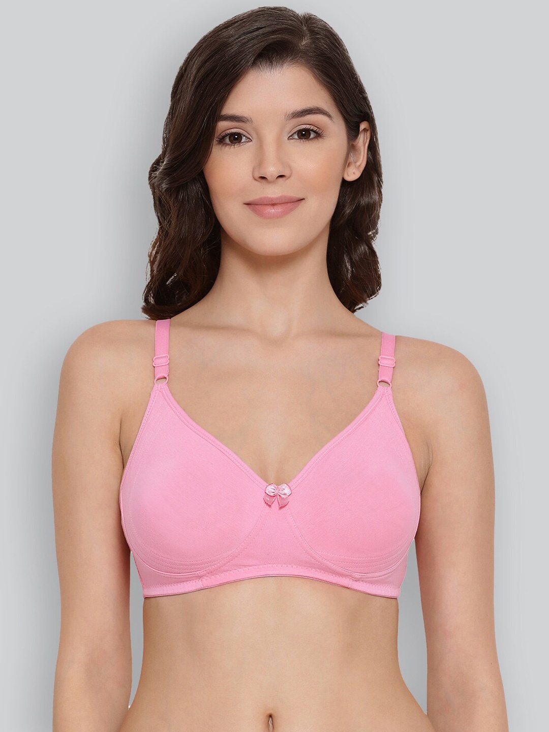 

LYRA Combed Cotton Seamless Moulded Encircled Bra, Pink