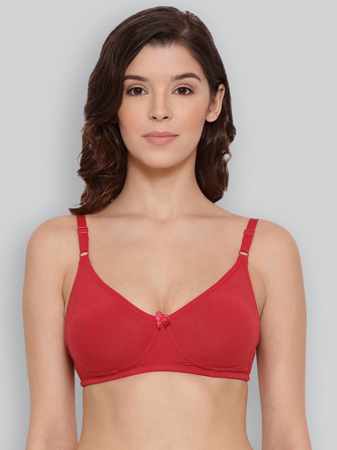 

LYRA Combed Cotton Seamless Moulded Encircled Bra, Red