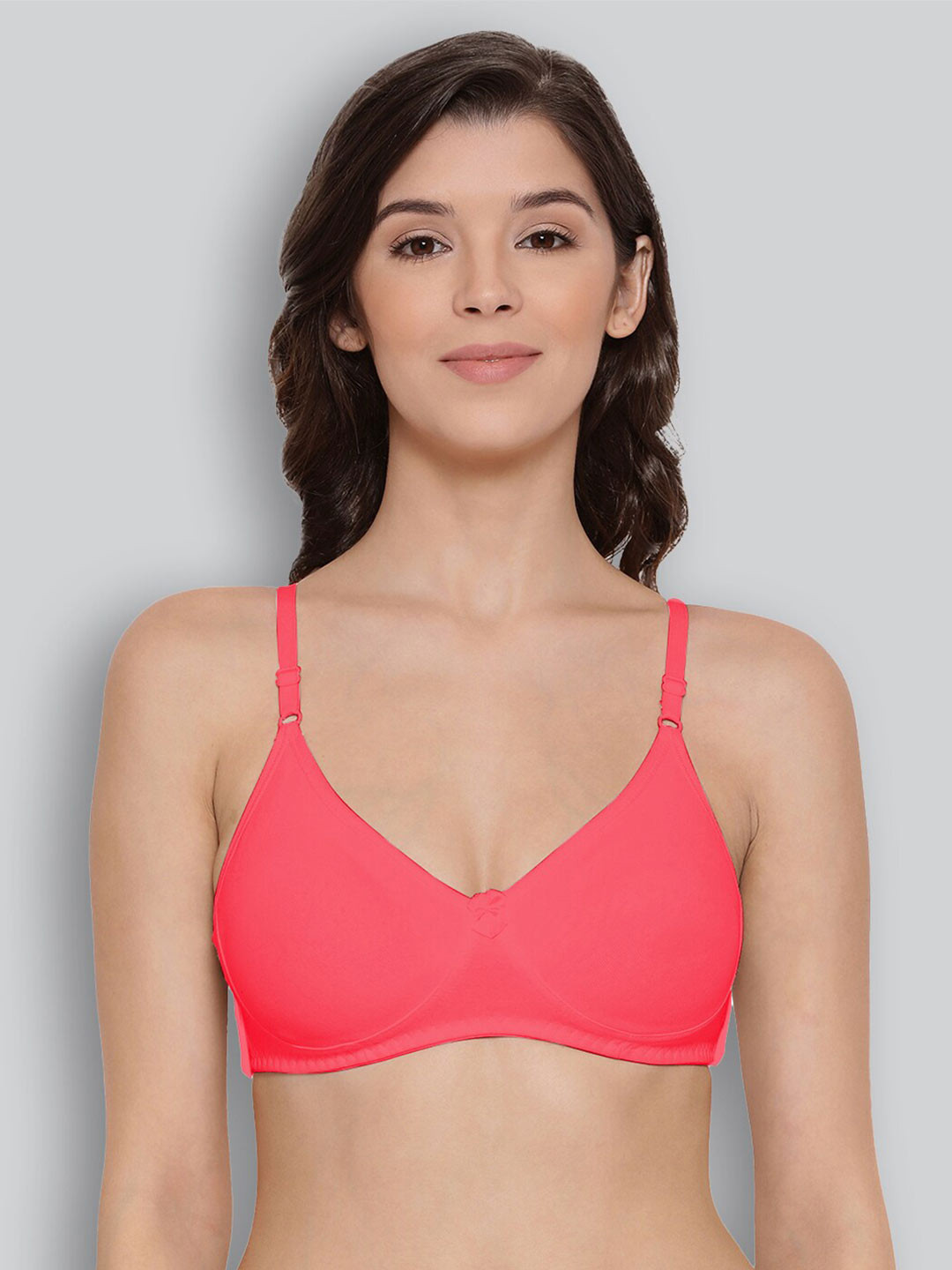 

LYRA Combed Cotton Wirefree Secret Support Bra with Detachable Strap, Peach