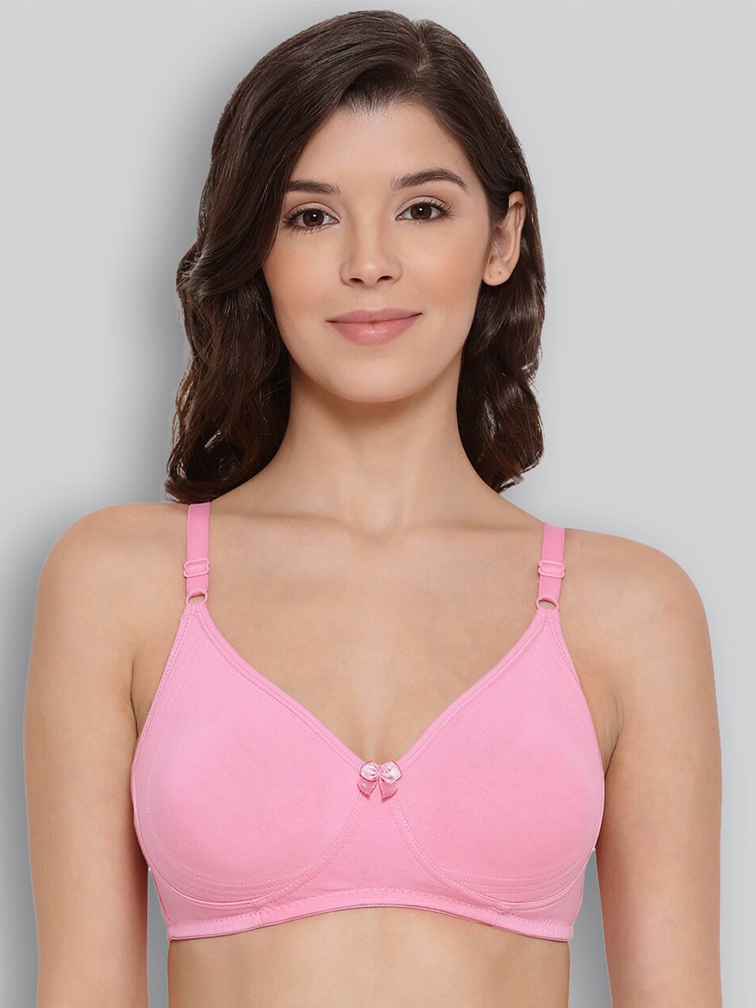 

LYRA Combed Cotton Wirefree Secret Support Bra with Detachable Strap, Pink