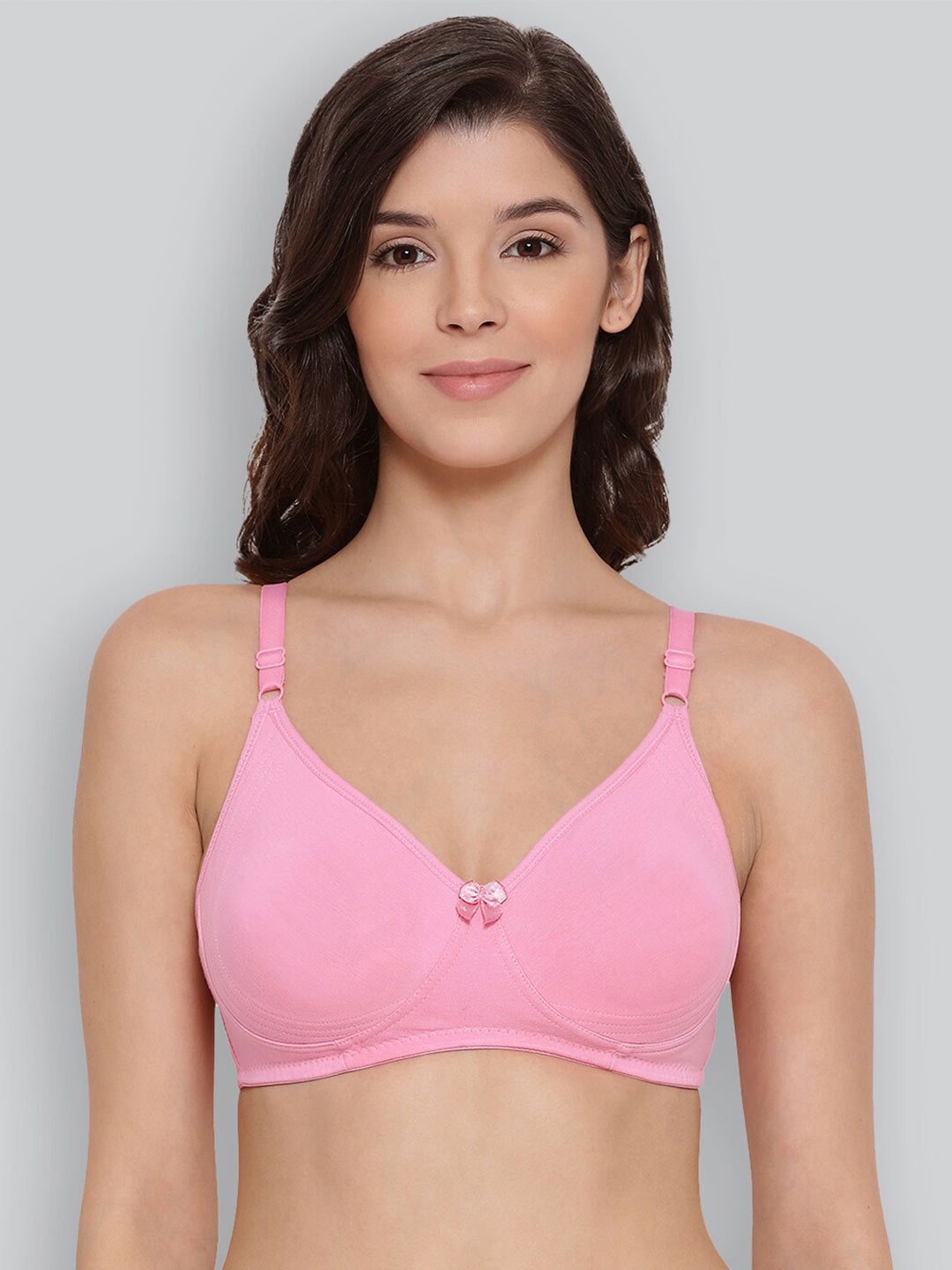 

LYRA Combed Cotton Seamless Moulded Encircled Bra, Pink