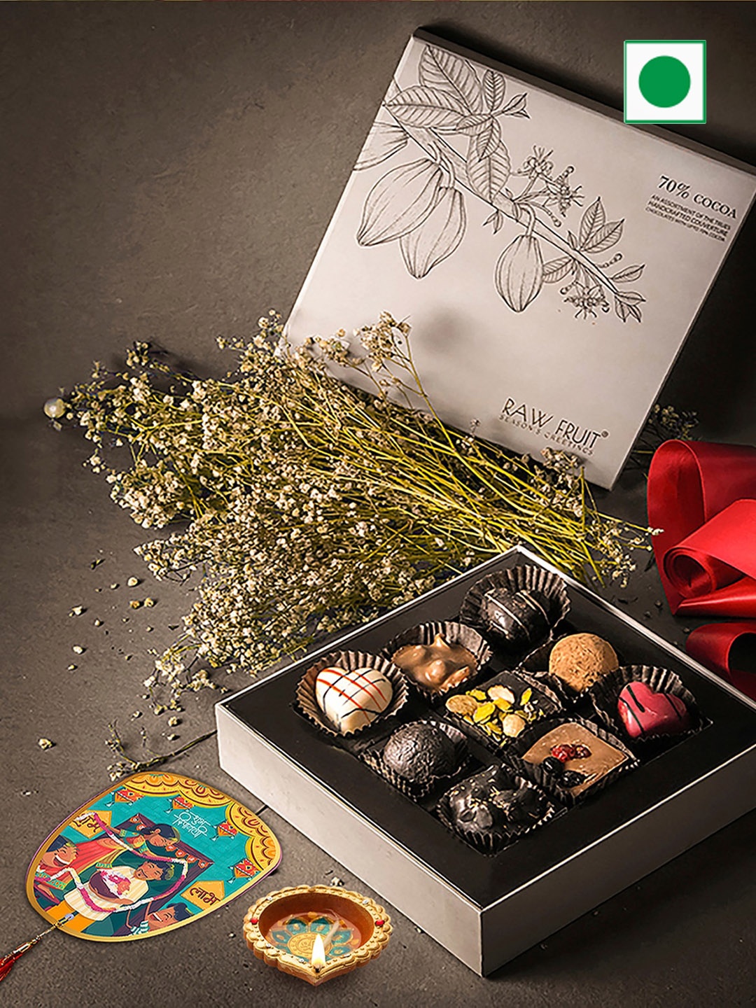 

RawFruit Diwali Chocolate Gift Box, Grey