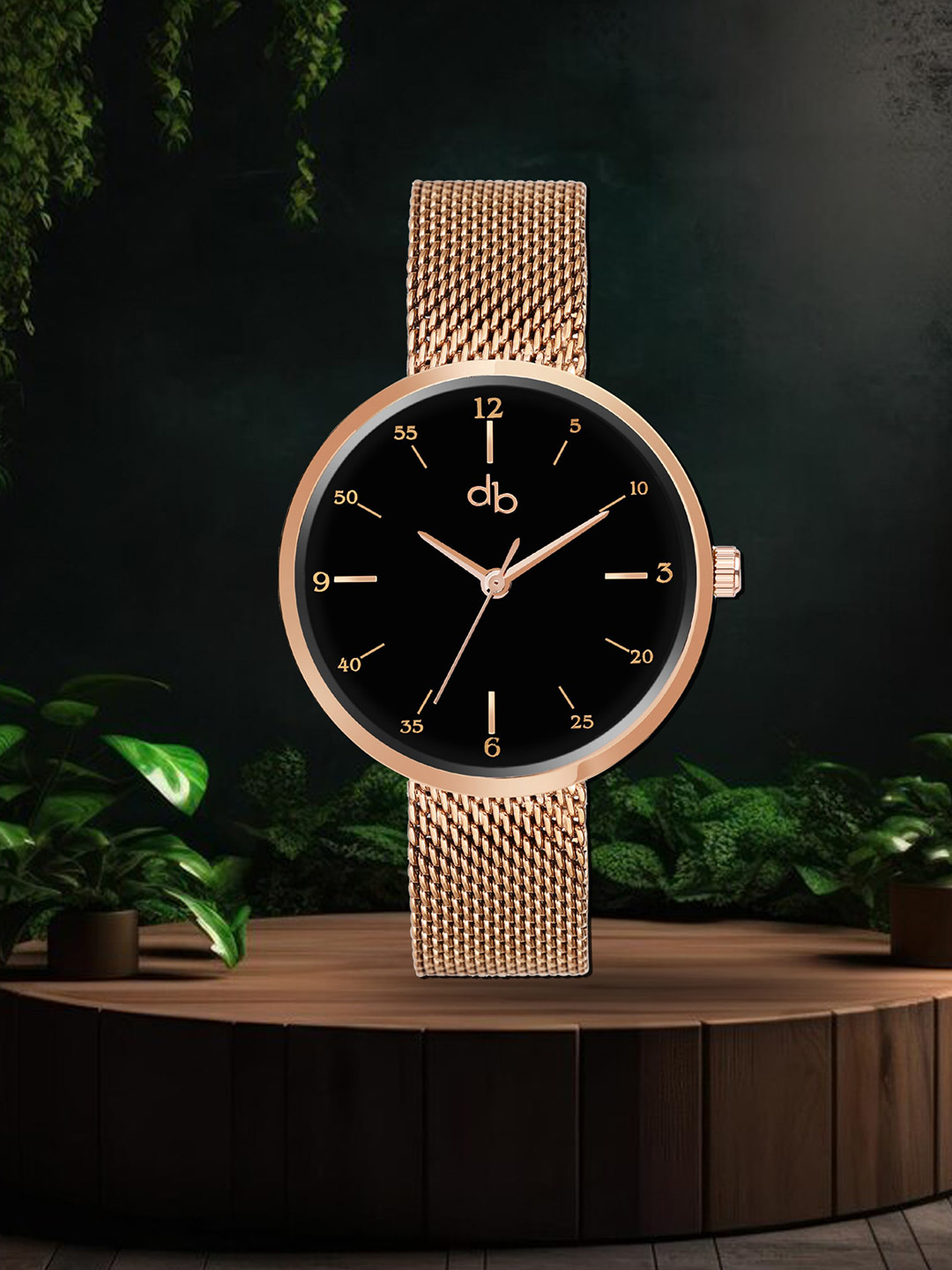 

DressBerry Women Stainless Steel Bracelet Style Straps Analogue Watch DB-006-, Rose gold